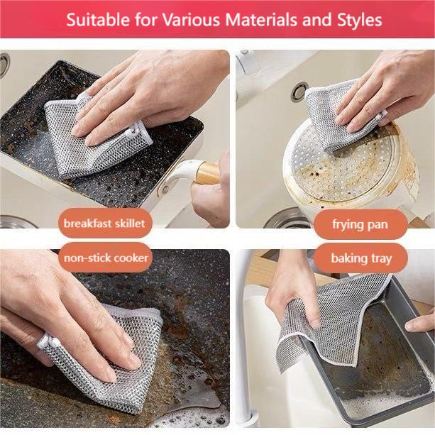 (š„Last Day Promotion - 50% off)Multipurpose Wire Dishwashing Rags for Wet and Dry